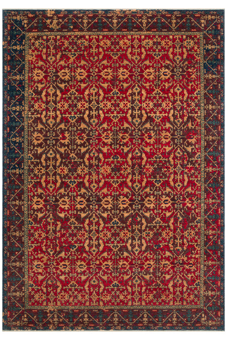 Cool Rug Mardin Red New Zealand Wool Vintage Ethnic Traditional Pattern Classic Misafir Odasi Living Room Rug