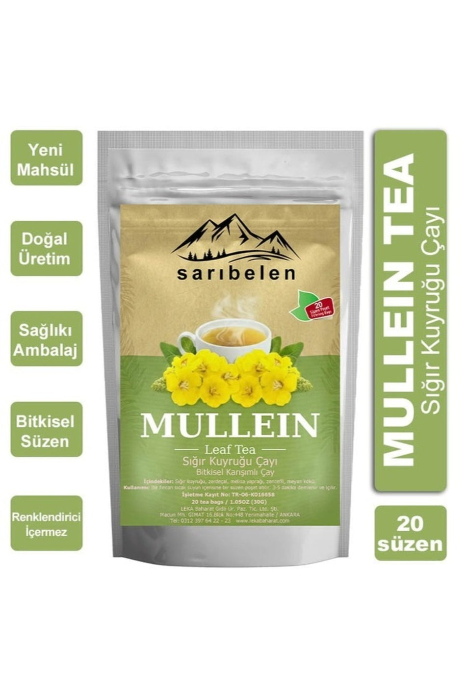 Tisana di verbasco Saribelen con verbasco, 20 bustine filtro