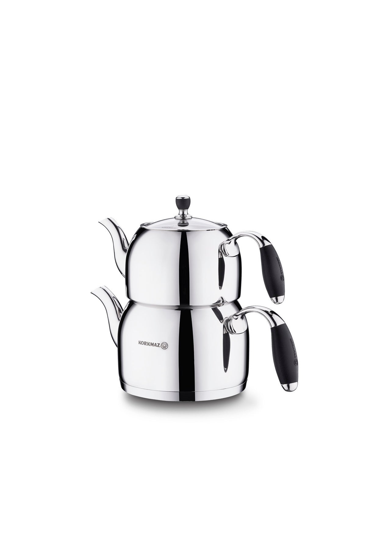 KORKMAZ Flora Black Maxi Teapot Set 2 lt A119 - MALLTURK