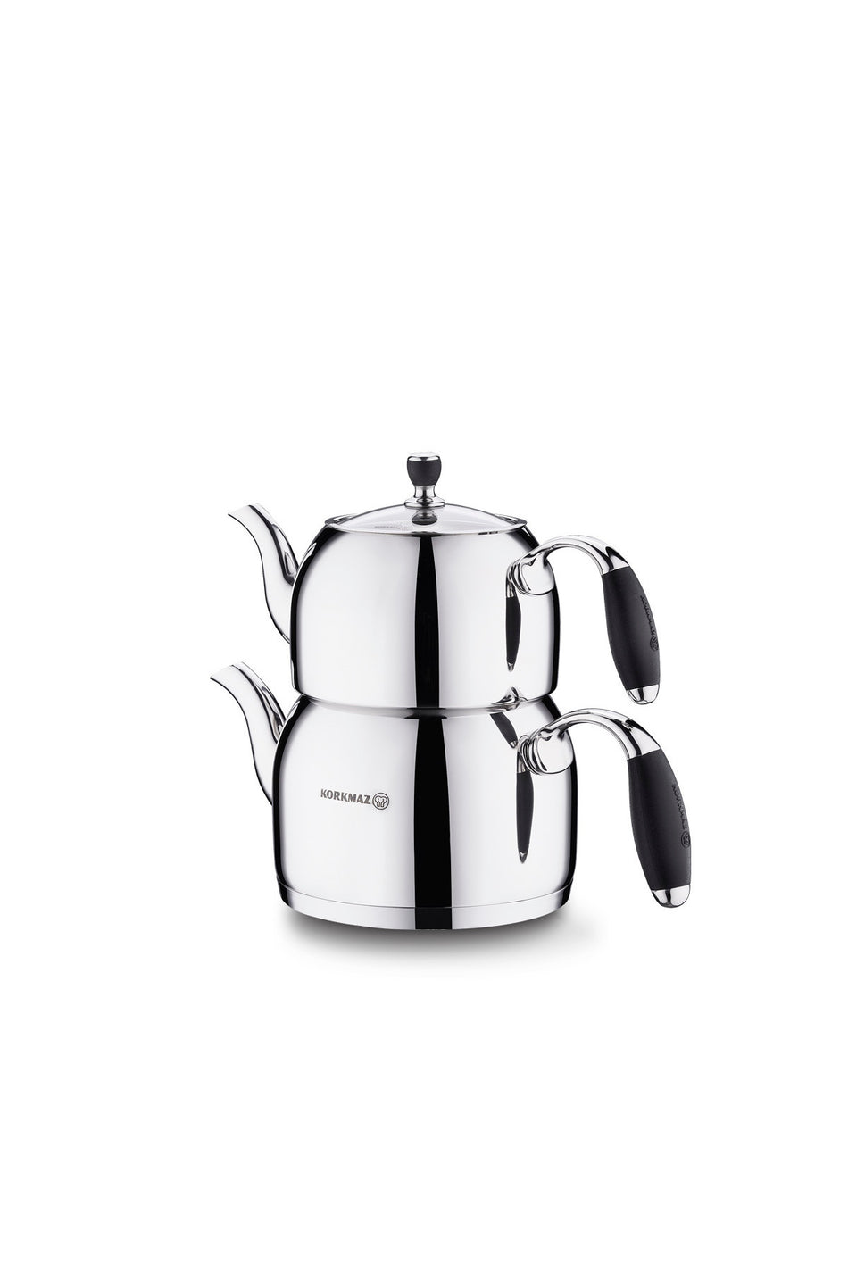 KORKMAZ Flora Black Maxi Teapot Set 2 lt A119 - MALLTURK