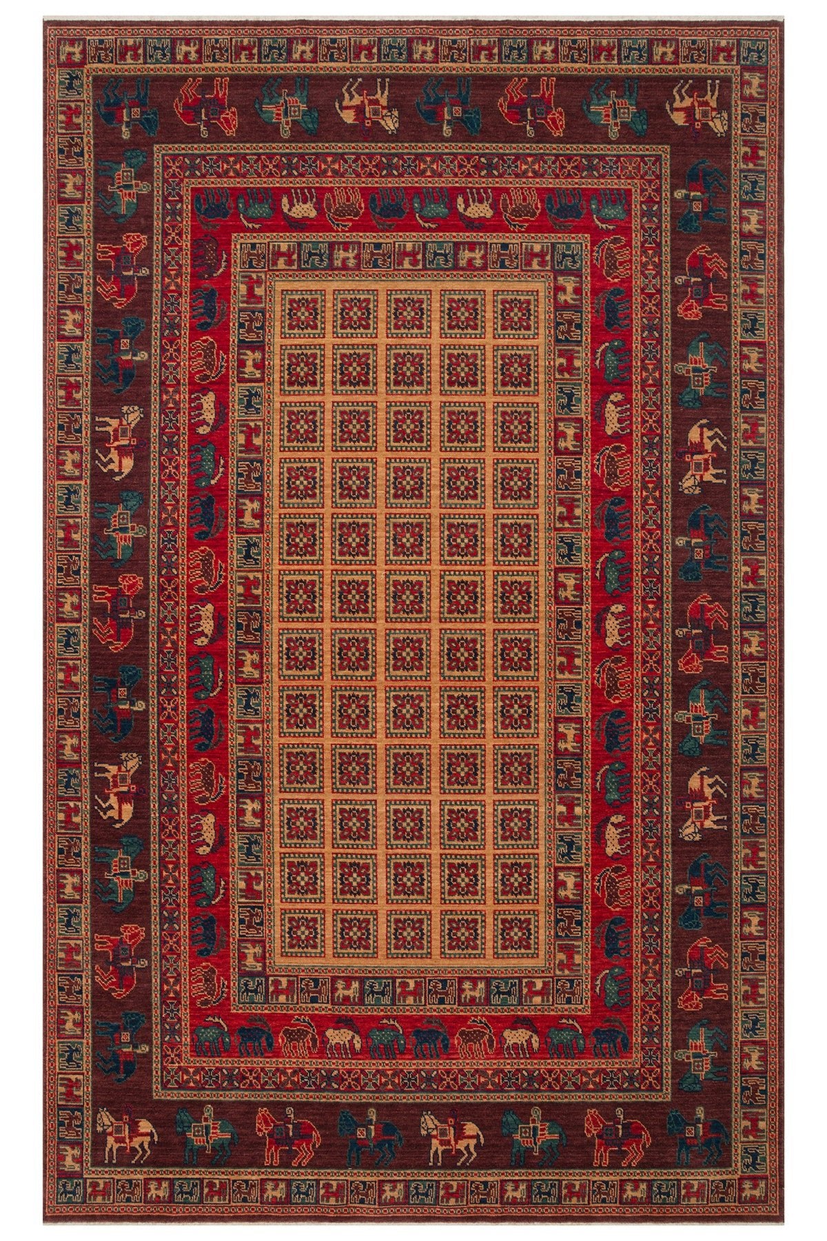 Kalesta Rug Rustik 08 Violet Natural Wool with Special Looms Hand-Woven Techniques with Produced Living Room Rug - MALLTURK