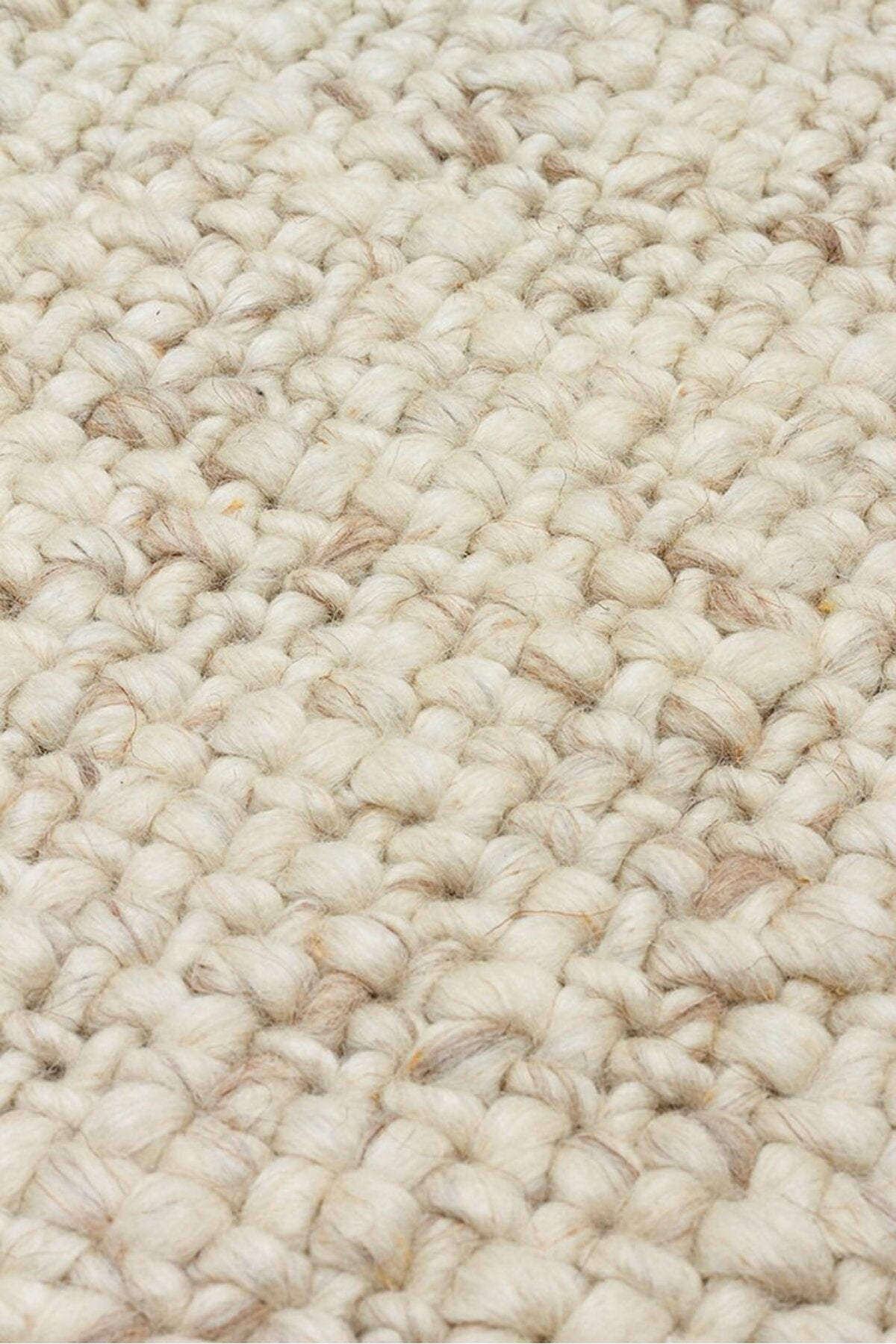 Vog Rug Loopy Hand-Woven Pure Wool and Cotton Rug Scandinavian Style Soft Textured Beige/Gray/Cream Color VogCHK