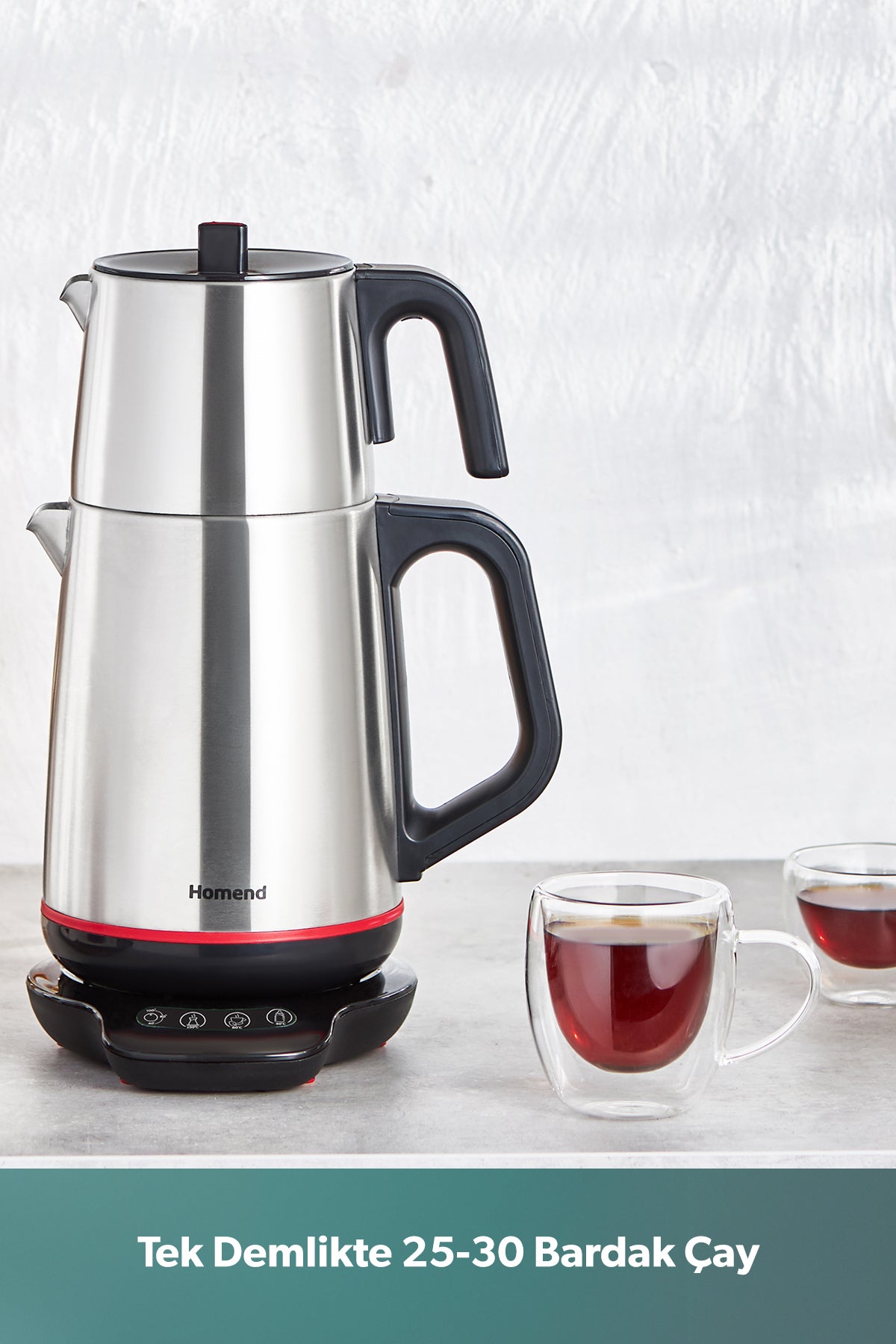 HOMEND Royaltea 1708H Stainless Steel Talking Tea Maker inox-Black 1800 W - MALLTURK