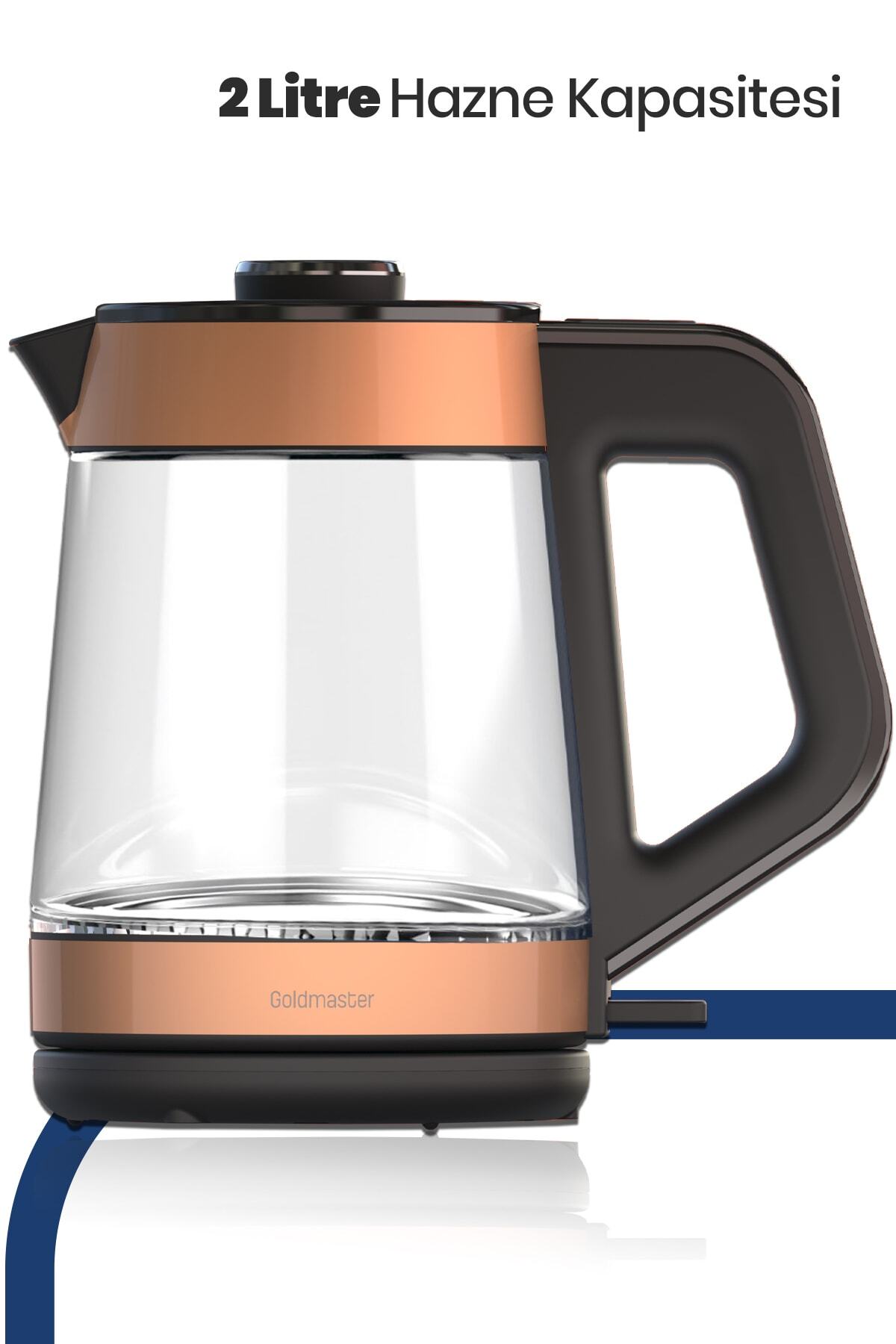 GoldMaster Yenidem GM-8325 Rose Gold 1900W Glass Tea Maker - MALLTURK