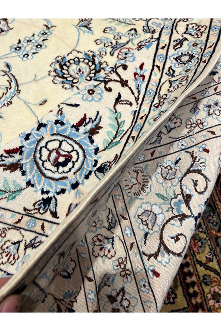 RD RAMAZAN DAG Hand Rug Art Hand-Woven Iranian Nain Rug Wool Blend Premium Quality Size 365x247 - MALLTURK