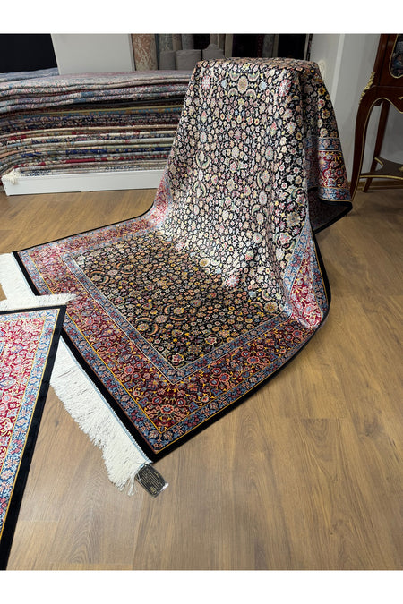Rug Iranian Silk Seven Mountains Flower Hereke - MALLTURK
