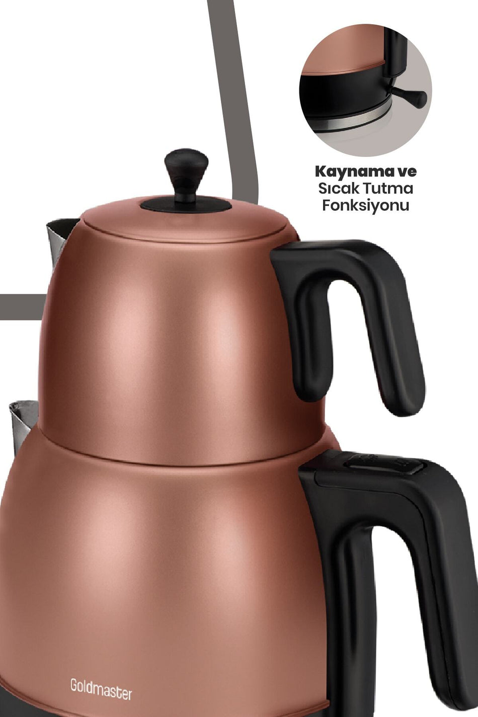 GoldMaster BY-4304-G NiSA STEEL TEA MAKER GOLD - MALLTURK