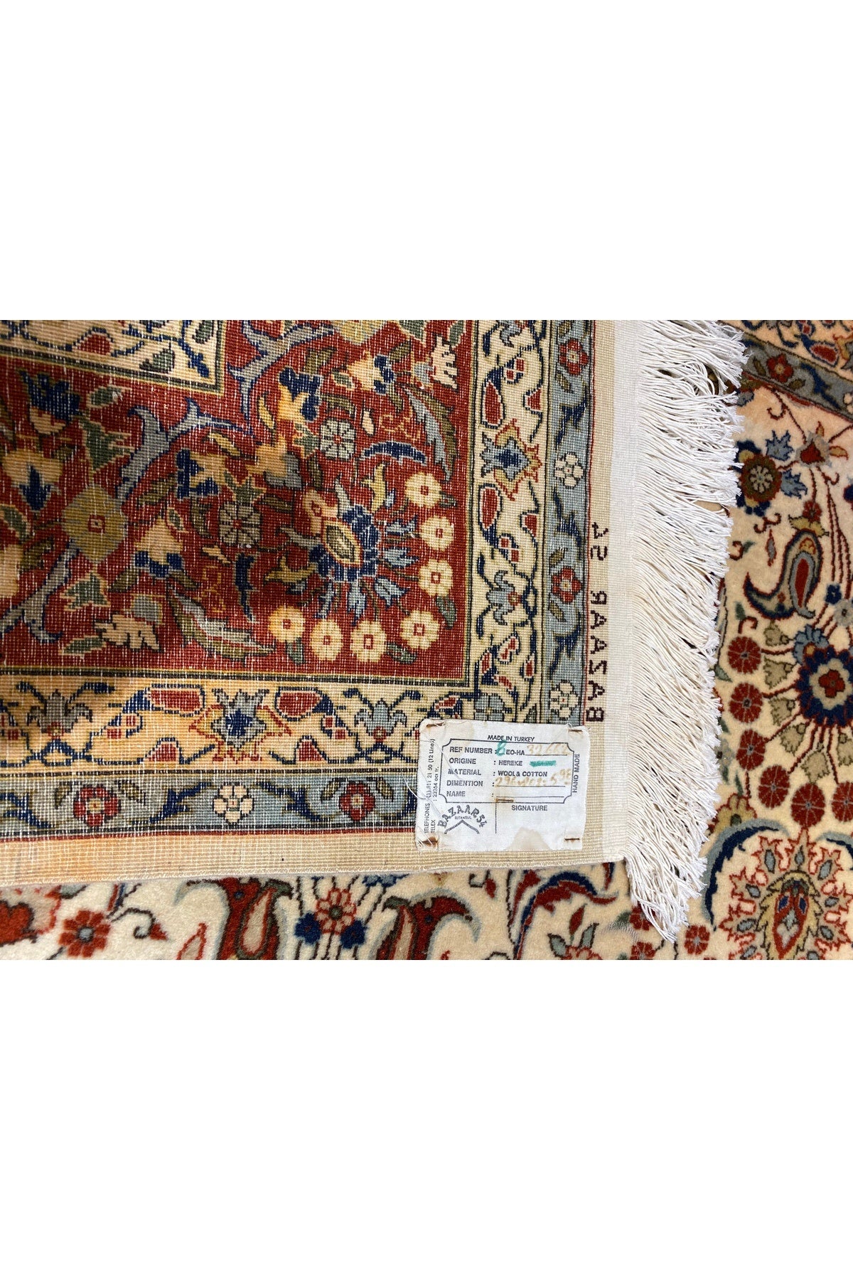RD RAMAZAN DAG Hand Rug Art Hand-Woven Sumerbank Hereke Rug Cotton Base Wool Weave olup Natural Dye - MALLTURK