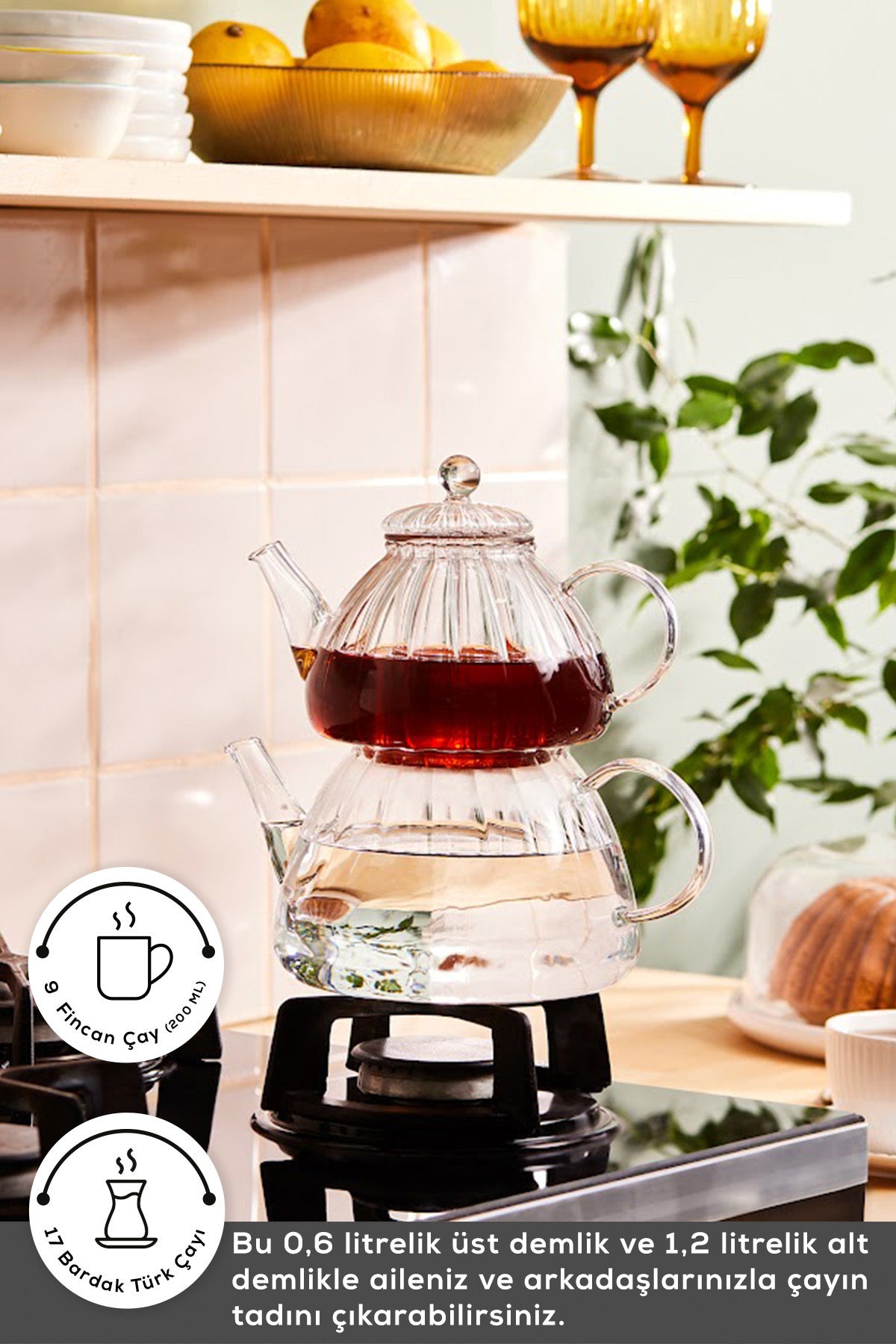 Karaca Lori Borosilicate Glass Mini Teapot - MALLTURK