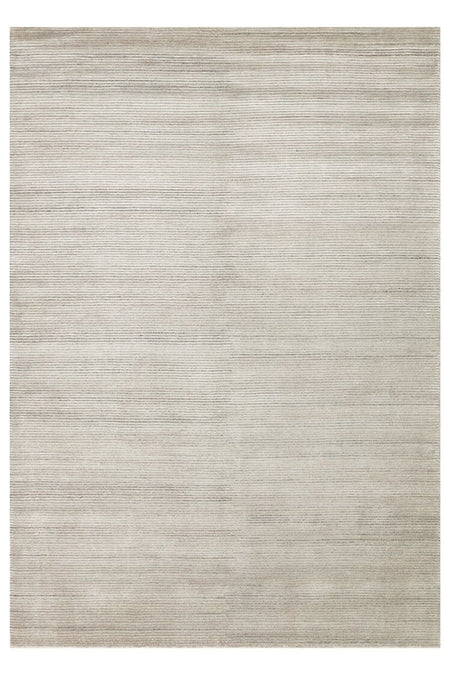 Vog Hali Siena Silver is a living room rug meticulously crafted using hand-weaving techniques, made from a natural bamboo and wool blend. - MALLTURK