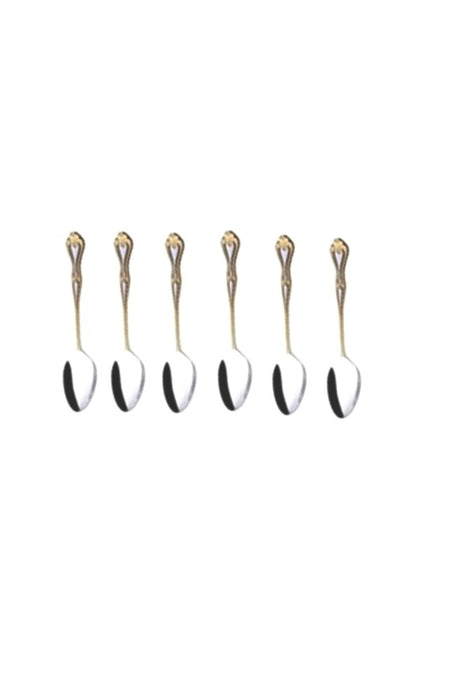Nehir lalezar Gold Plated Teaspoon 12 Piece - MALLTURK