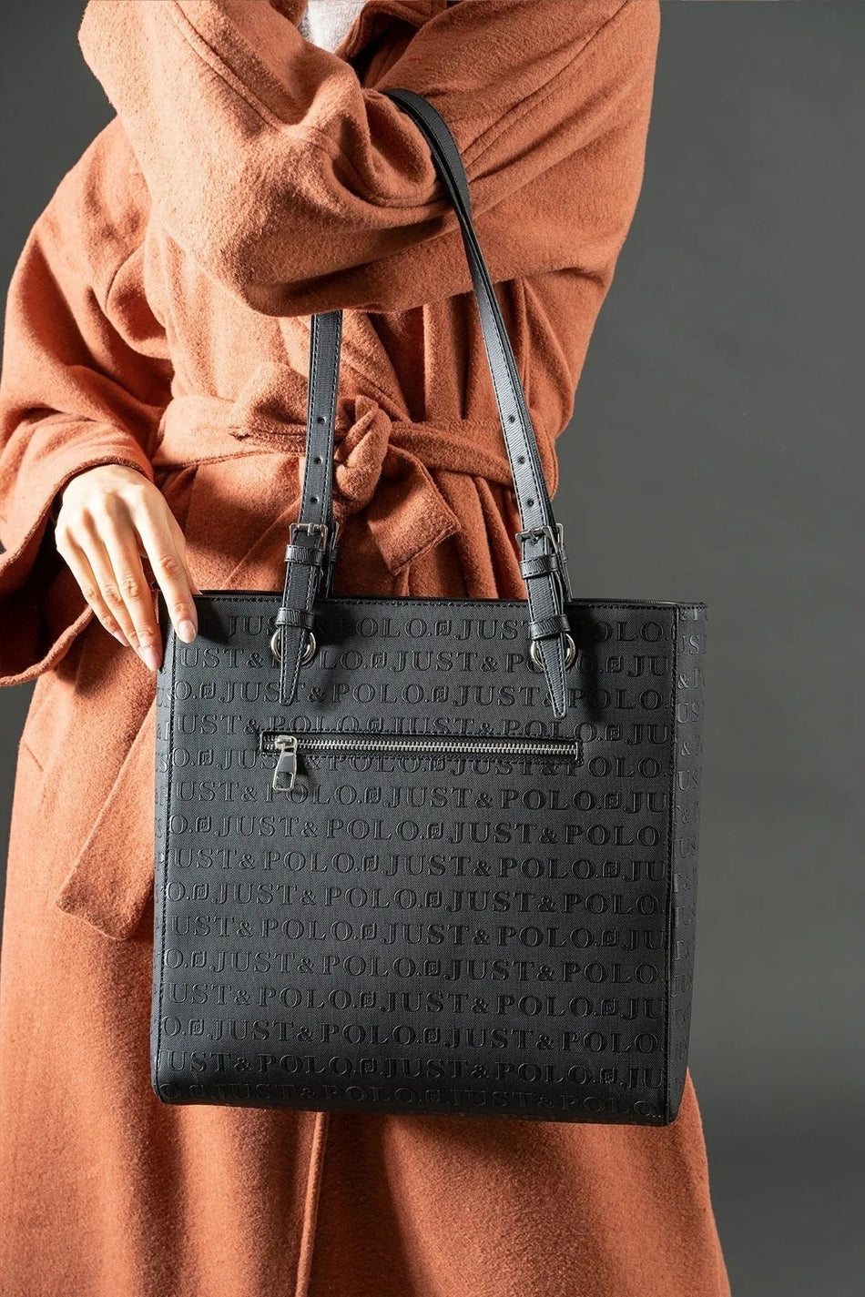 Just Polo Women's Embossed Large Shoulder Bag 4067MH - MALLTURK