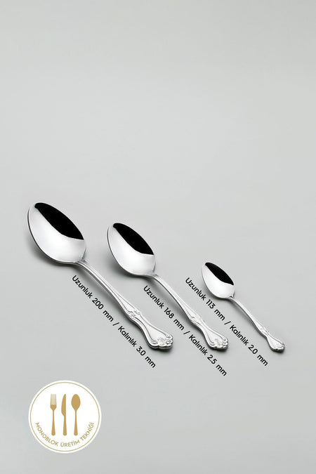 Nehir lalezar Plain 12 Place Setting 89 Piece deri Boxed Flatware Set - MALLTURK
