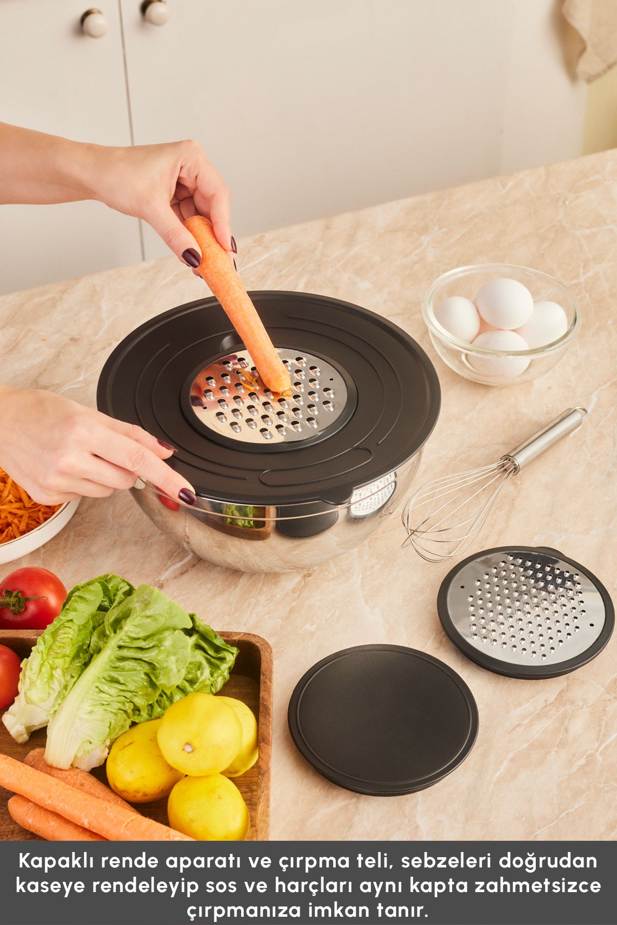 Karaca Karistir Pisir Sakla 18 Piece Karistirma Kabi ve Servis Gerecli Ceyiz Cookware Set - MALLTURK