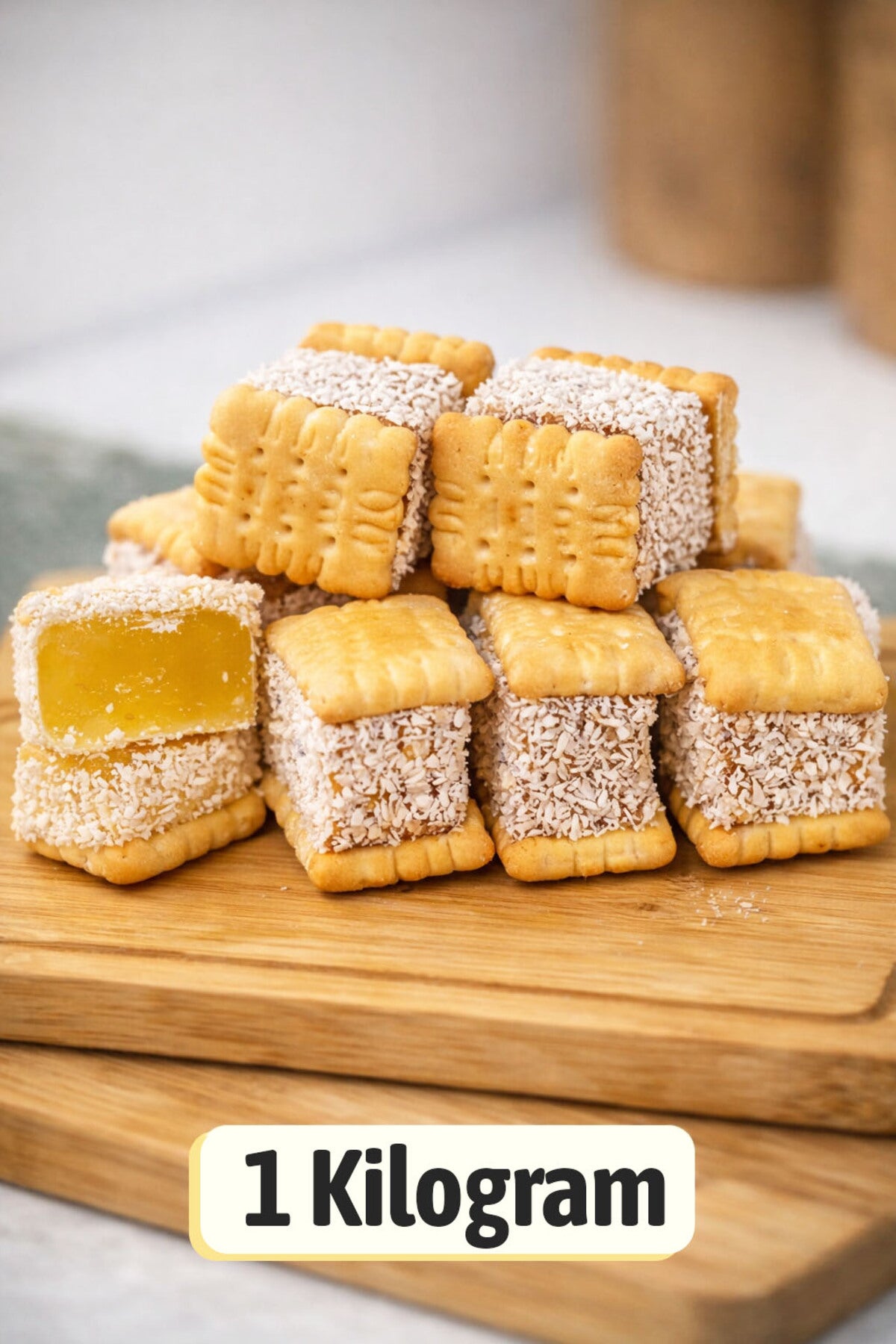 ULKU KURUYEMIS 1 kg lokmalik Mini with Biscuit arasi Turkish Delight Gift Box Sweet Snack - MALLTURK