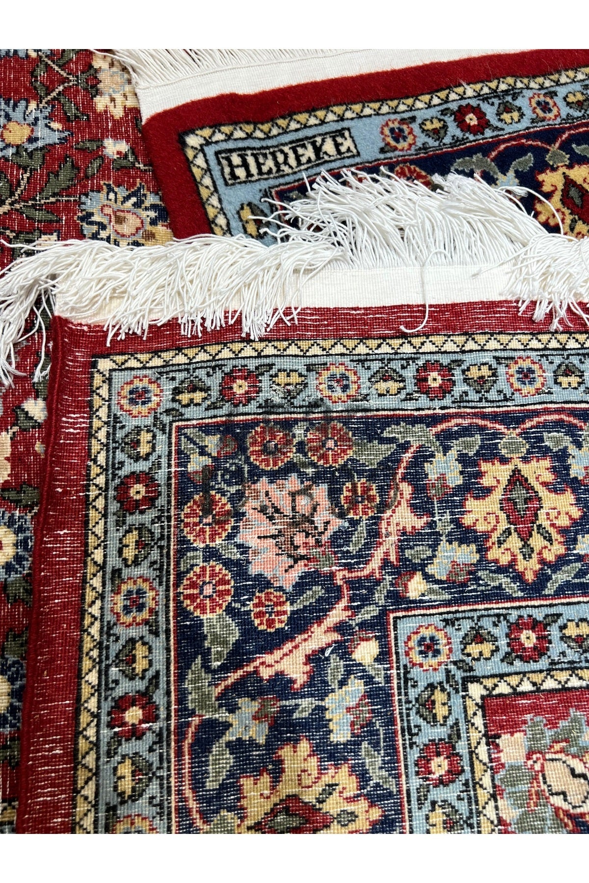 RD RAMAZAN DAG Hand Rug Art Hand-Woven Hereke Rug Signed Wildflower Design Size 305x201 - MALLTURK