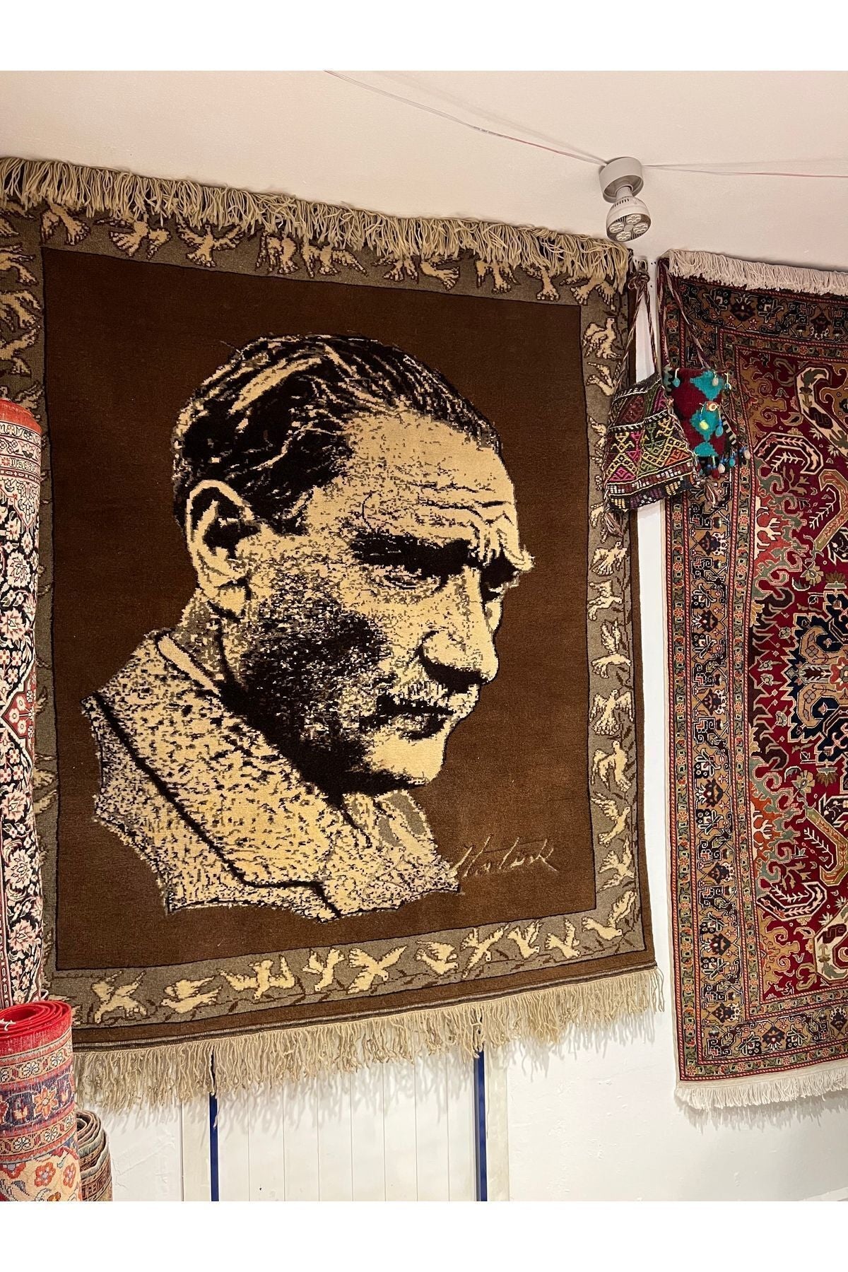 RD RAMAZAN DAG Hand Rug Art Hand-Woven Gazi Mustafa Kemal Ataturk Wall Rug Size - MALLTURK