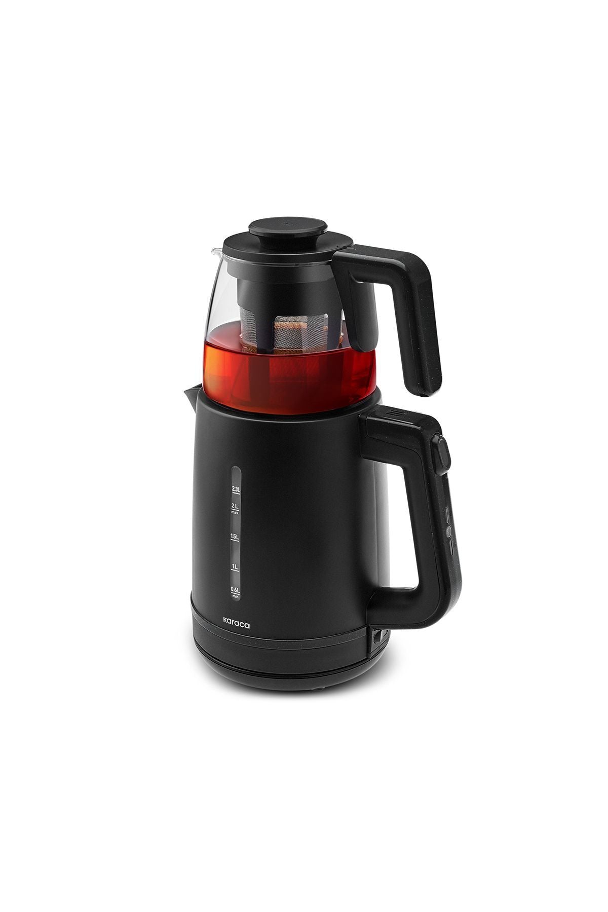 Karaca Tea Grande XL Tea Maker and Kettle Shiny Black - MALLTURK