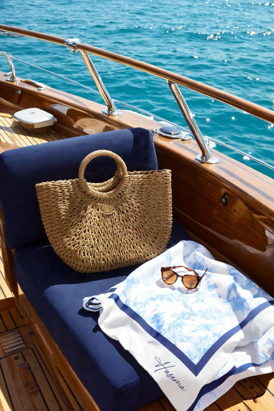 Hasema Signature Detail Camel Color Knitted Straw Bag 3220 - MALLTURK