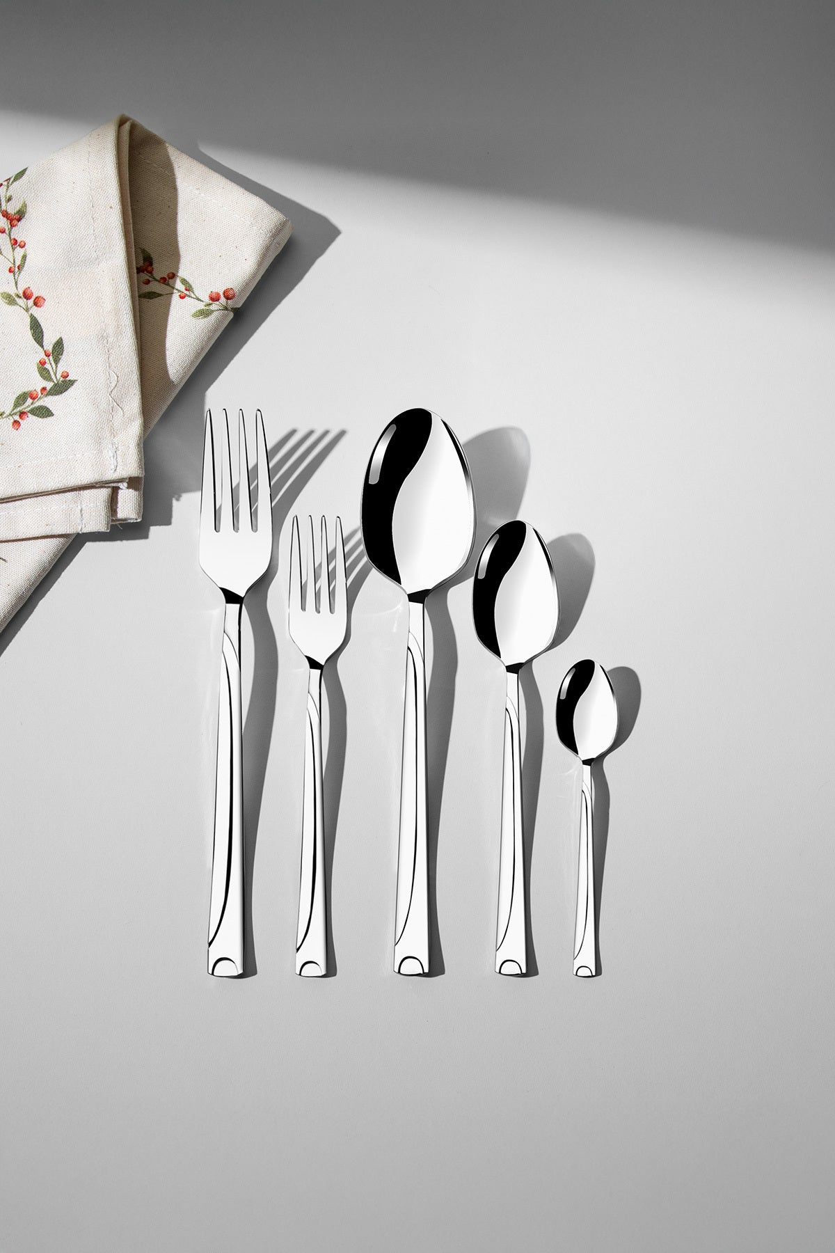 Nehir fiesta Plain 12 Place Setting 60 Piece Boxed Fork Spoon Set - MALLTURK