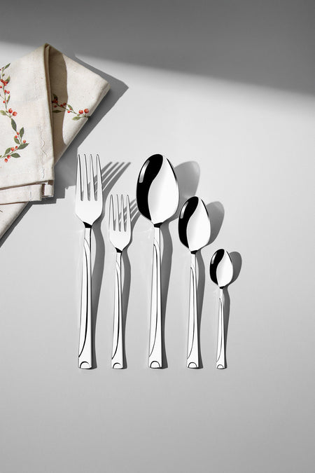 Nehir fiesta Plain 12 Place Setting 60 Piece Boxed Fork Spoon Set - MALLTURK