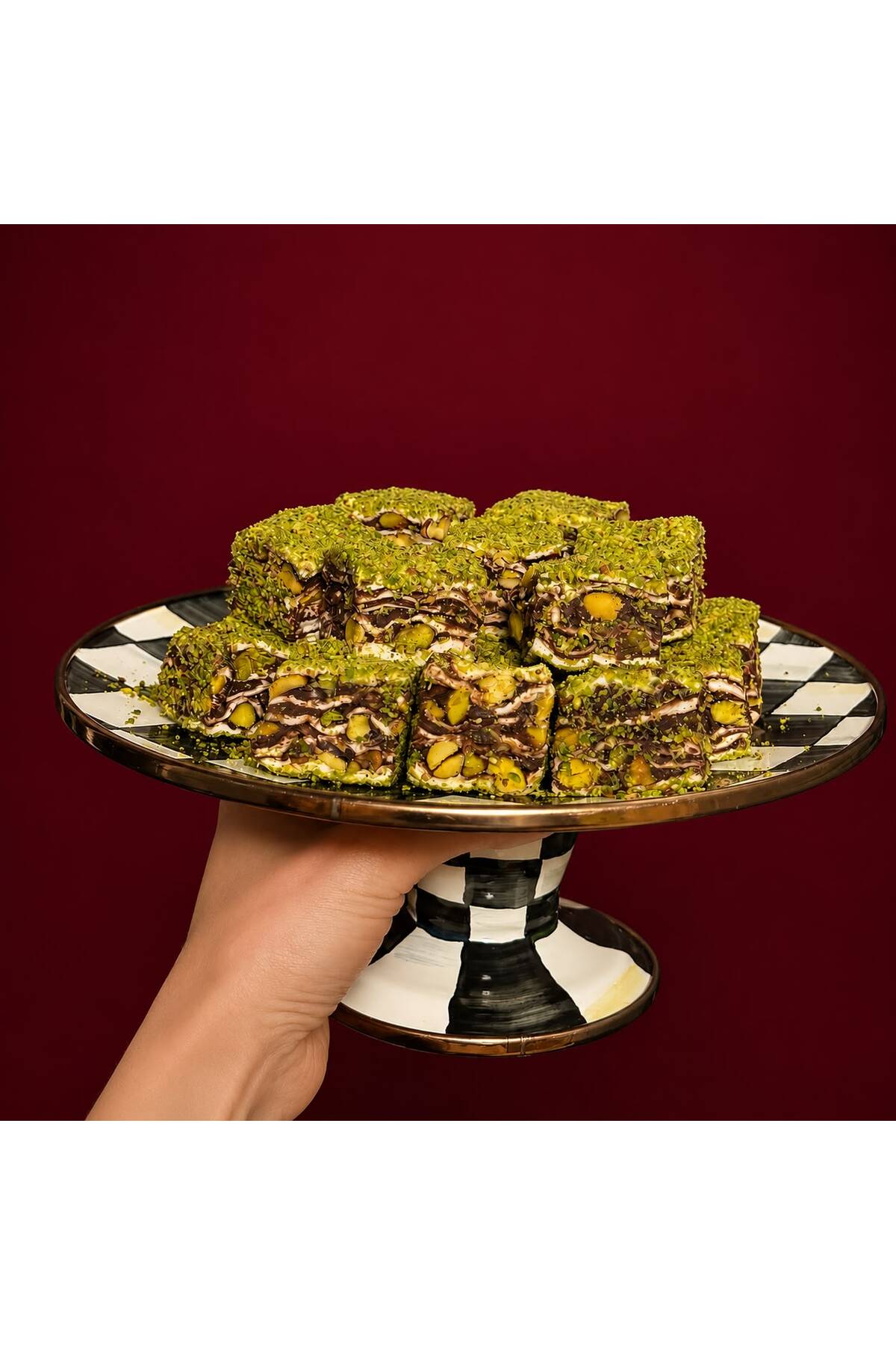 ALEMDARZADE cikolata Pistachio Dream Turkish Delight 500g - MALLTURK