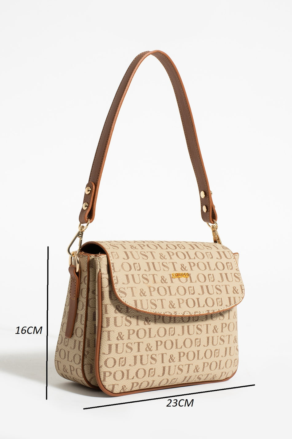 Just Polo Women's Shoulder Bag New Season Fabric Beige MRC - MALLTURK