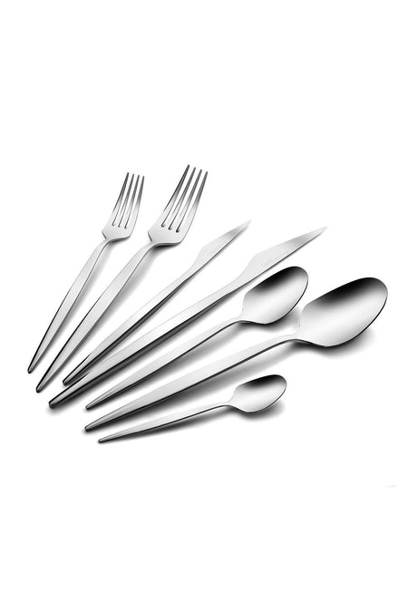 Karaca thor elegance 316 Steel 84 Piece 12 Place Setting Flatware Set - MALLTURK