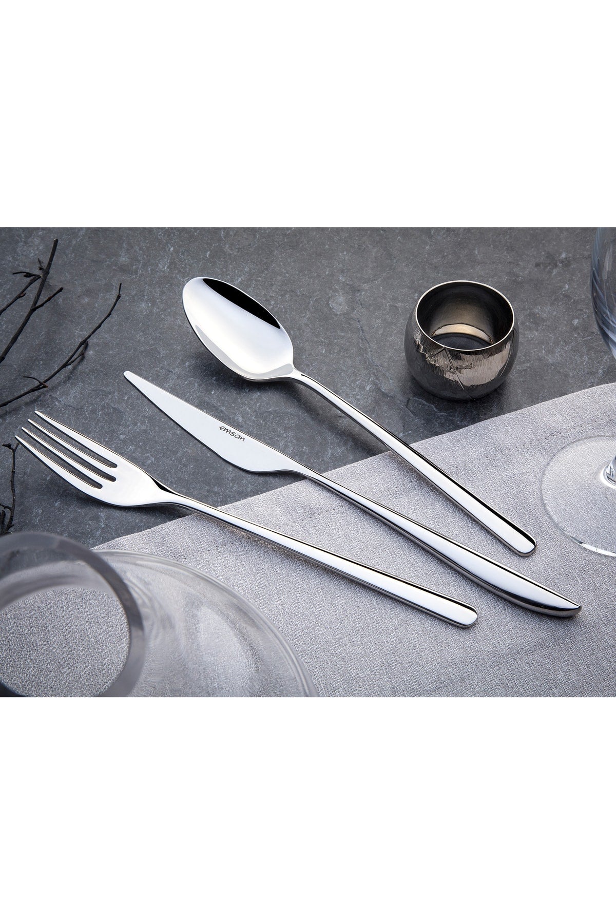 Emsan bello 72 Piece 12 Place Setting Flatware Set - MALLTURK