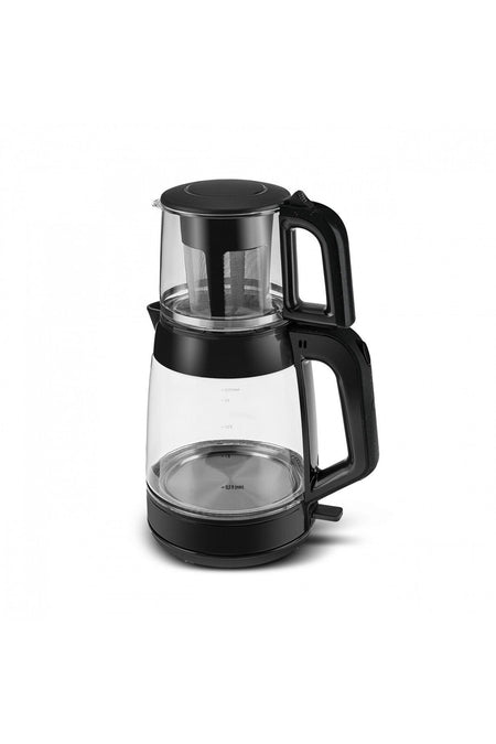 Karaca 2-in-1 3.1 LT Glass Tea and Water Kettle, Space Gray, 1900W - MALLTURK