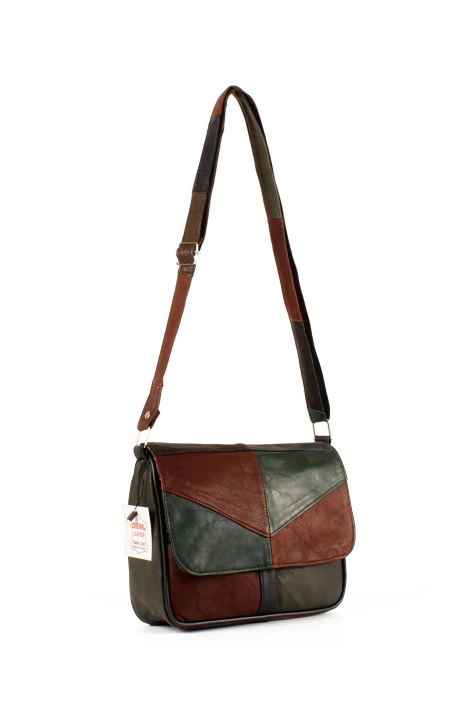 Fubileather Carmen Genuine Leather Crossbody Messenger Bag Multicolored 24x20