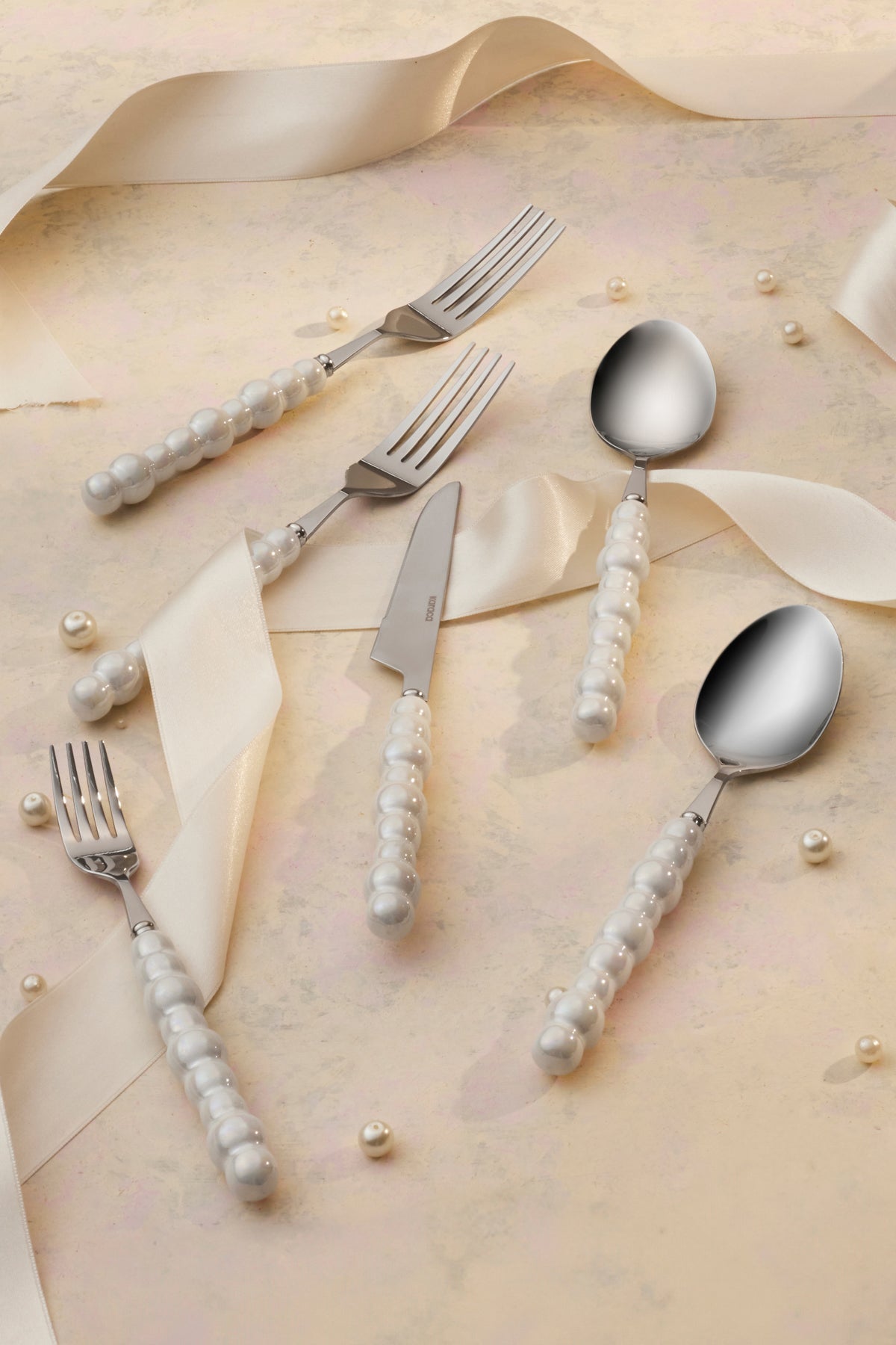 Karaca marin pearl 24 Piece 6 Place Setting Flatware Set - MALLTURK