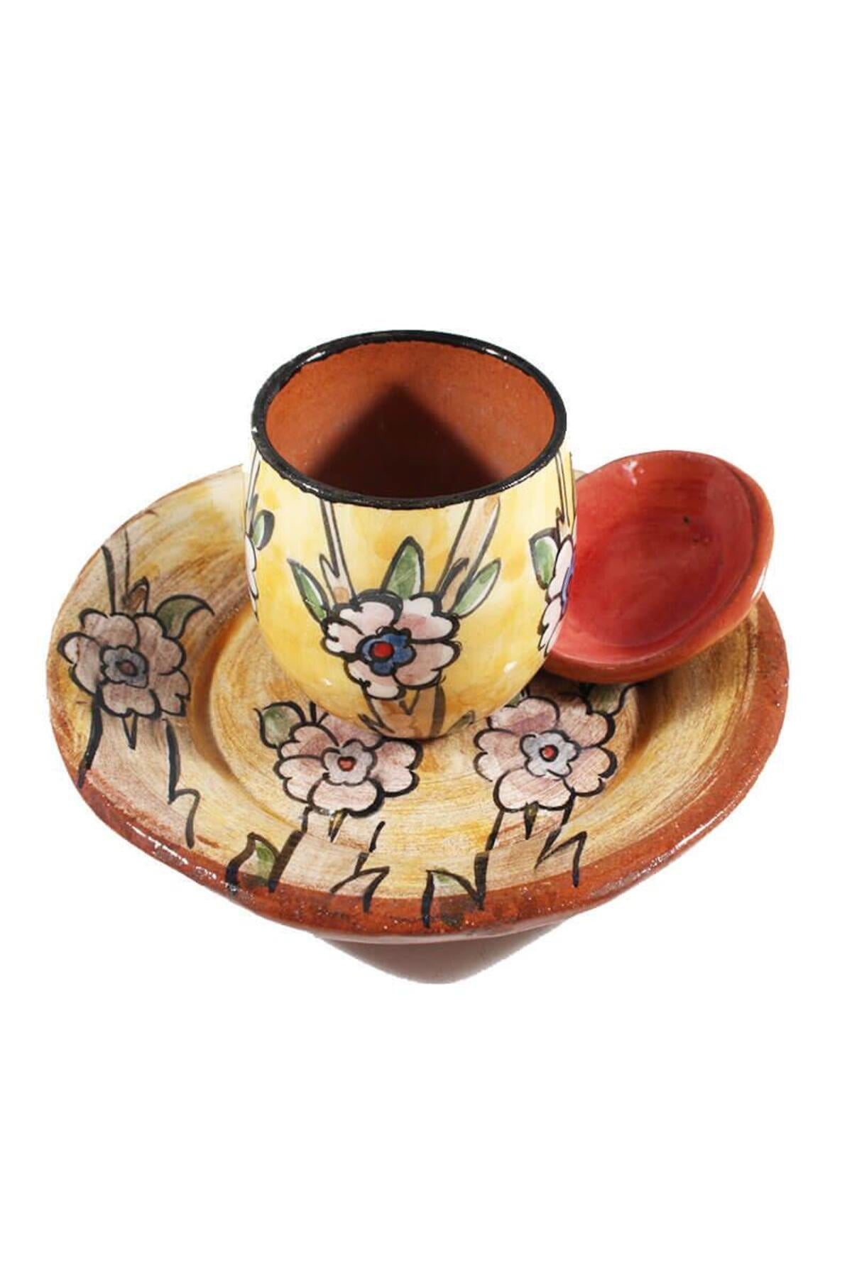 Cini Evi Spring Pattern Earthenware Coffee Cup - MALLTURK