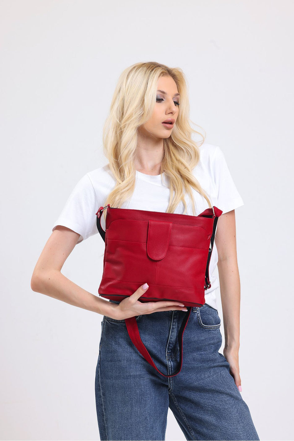 Fubileather Genuine Leather Crossbody Messenger Bag