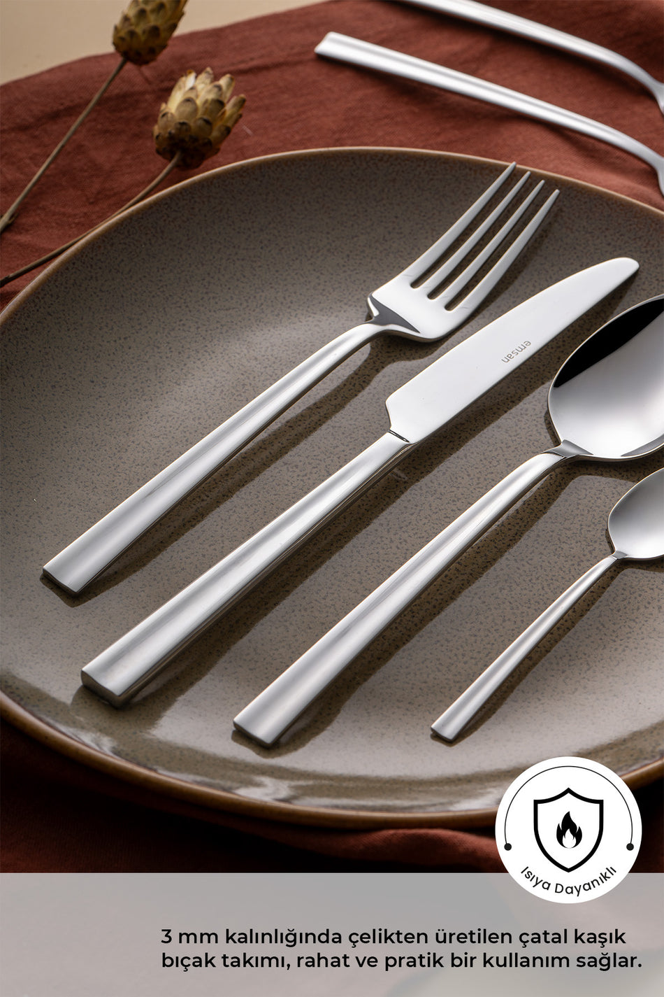 Emsan cinar 72 Piece 12 Place Setting Boxed Flatware Set - MALLTURK