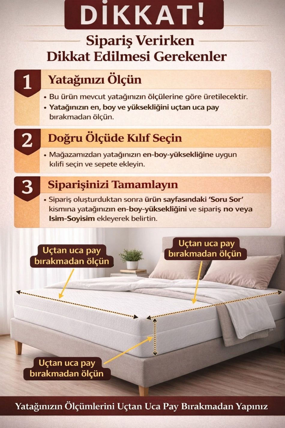 BDPHOME Bdphome Fermuarli Mattress Protector - MALLTURK