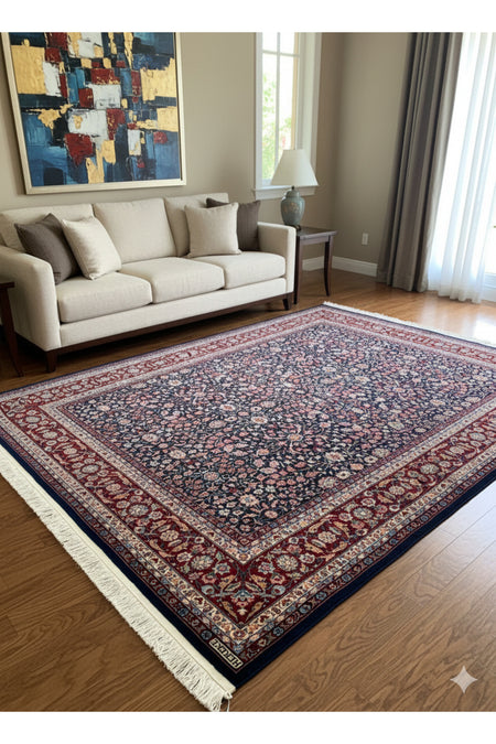 RD RAMAZAN DAG Hand Rug Art Hand-Woven Sumerbank Hereke Rug Signed Seven Mountains Flower Premium Quality Size 295x200 - MALLTURK
