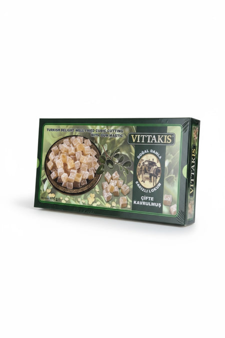 VITTAKIS dogal Mastic Flavored Double Roasted Turkish Delight 400 g - MALLTURK