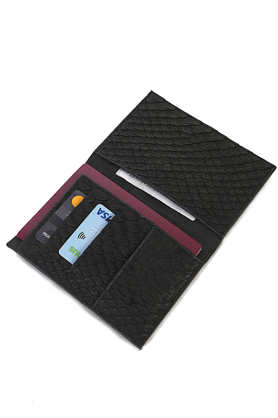 Fubileather Dragon Genuine Crocodile Leather Passport Holder