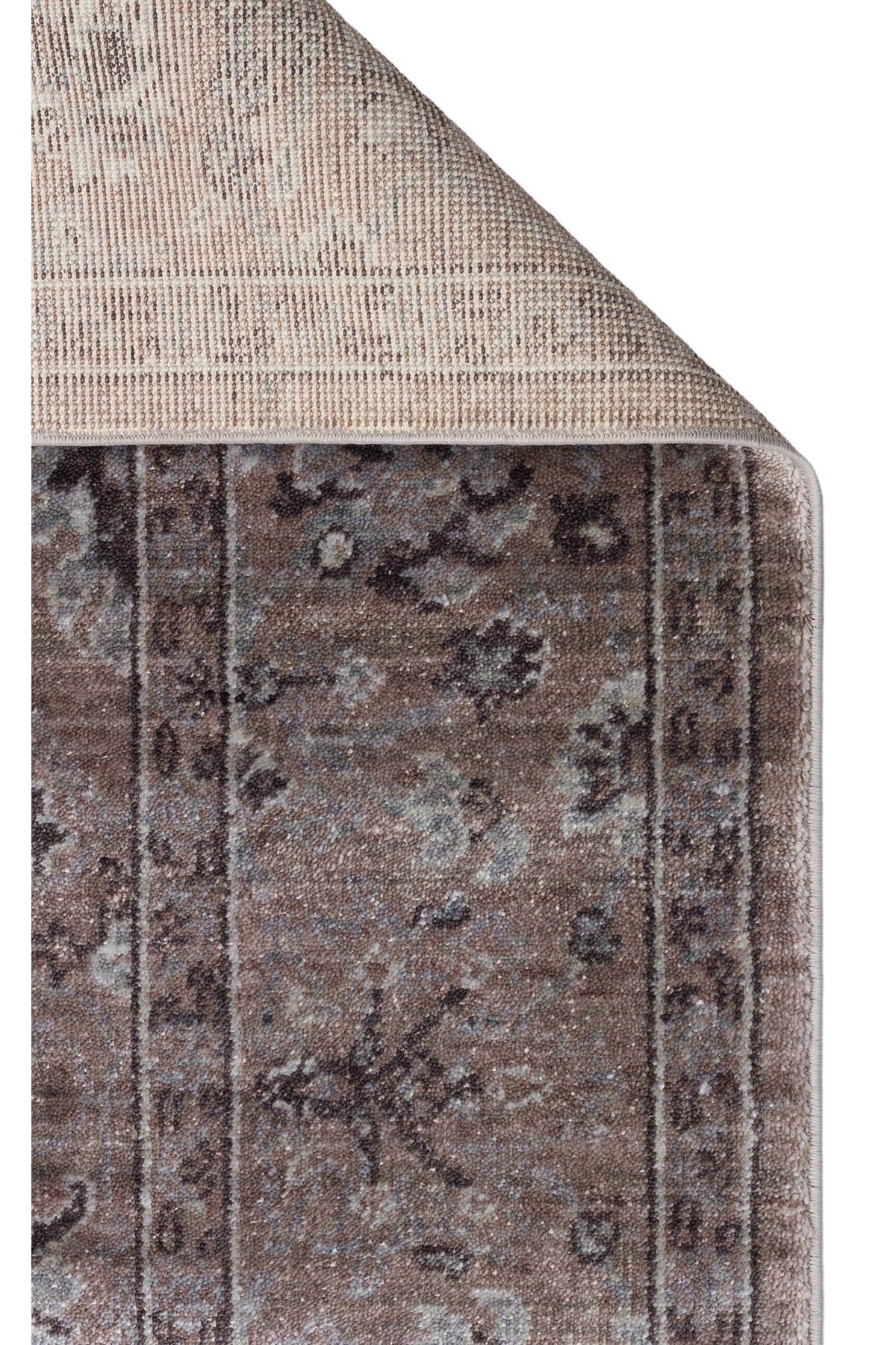 Eko Rug Eko Rug Taftan Tf 07 Smoke Grey Pakistan Overdyed Style Handcrafted with Special Looms Produced Rug - MALLTURK