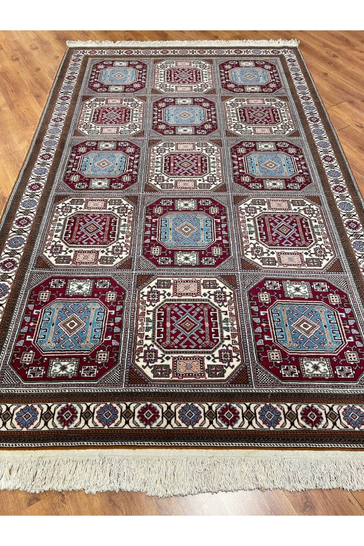 Handmade Sandikli Design Hand-Woven Kayseri Bunyan Wool Rug (200x317 cm)