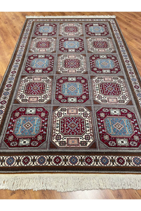 Handmade Sandikli Design Hand-Woven Kayseri Bunyan Wool Rug (200x317 cm)