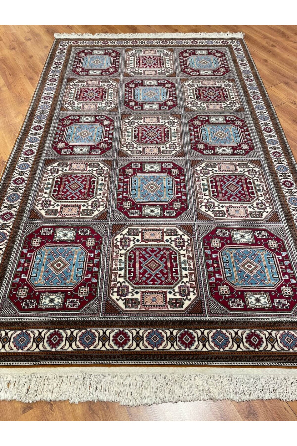 Handmade Sandikli Design Hand-Woven Kayseri Bunyan Wool Rug (200x317 cm) - MALLTURK