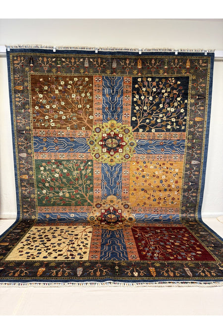 Afgan Rug Hand-Woven 100% Wool AGAC HAYATI Design Natural Dye Elsanat Eseri with Harike Renkler - MALLTURK