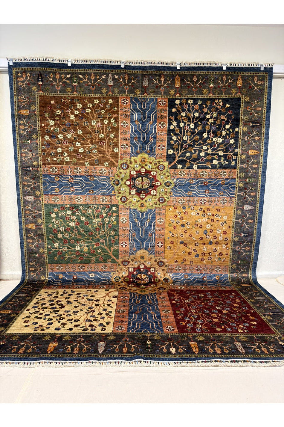 Afgan Rug Hand-Woven 100% Wool AGAC HAYATI Design Natural Dye Elsanat Eseri with Harike Renkler - MALLTURK