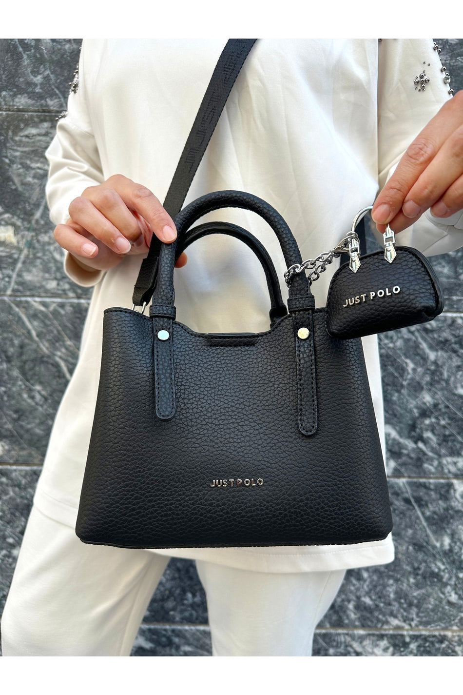Just Polo Original Women's New Season 3-Compartment Luxury Soft Leather Adjustable Crossbody Stylish Shoulder Bag - MALLTURK