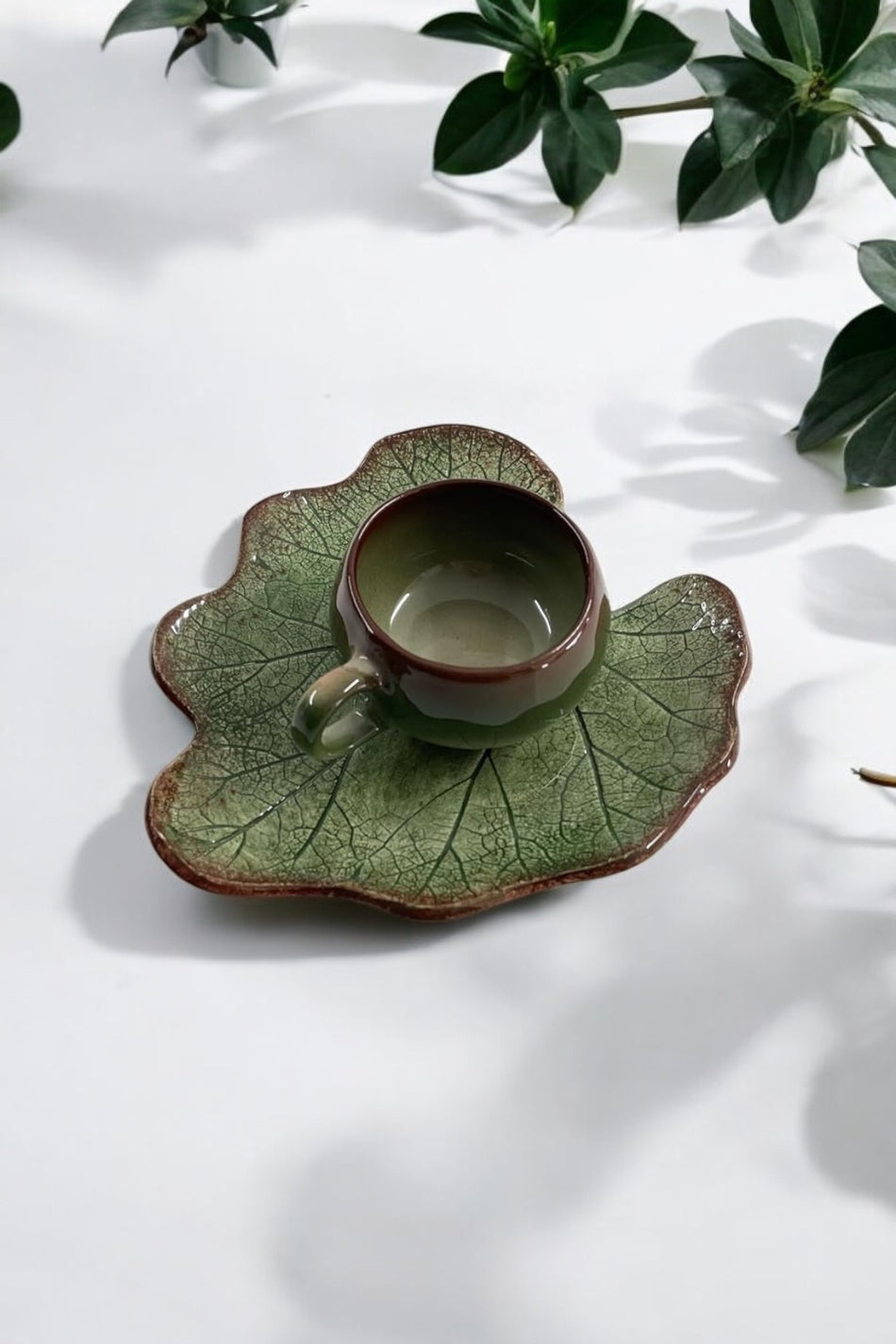 Eporselen Pumpkin Leaf Single 2-Piece Coffee Cup Set - MALLTURK