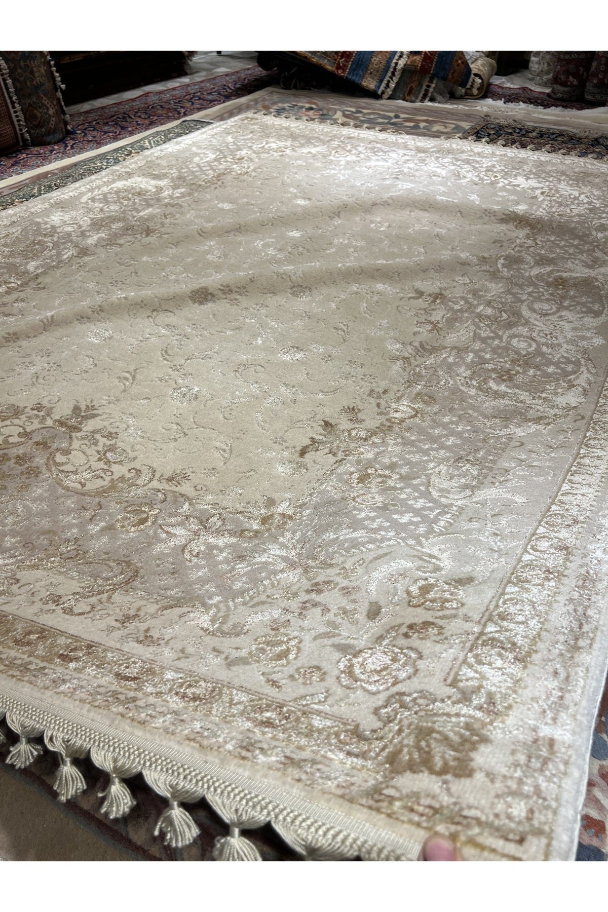 RD RAMAZAN DAG Hand Rug Art Hand-Woven Fine Rug Pera Tughra Silk Size 250x186