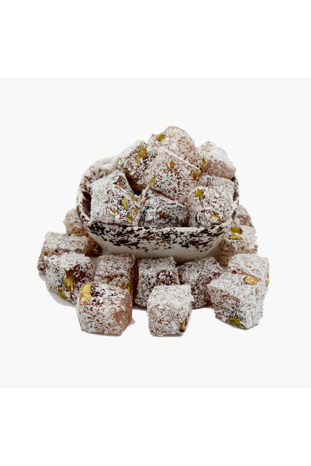 Saido kahve Double Roasted Coconut Mini Turkish Delight Gluten Free tatlandirici icermez dogal lezzet 400 g - MALLTURK