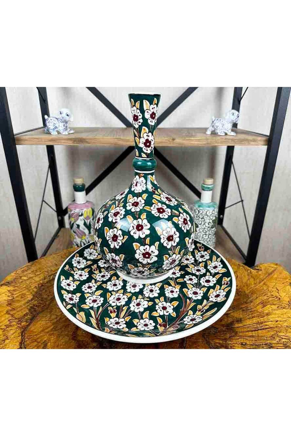 Cini Evi Corporate Gift Tree of Life Motif Vase and Plate Set - MALLTURK